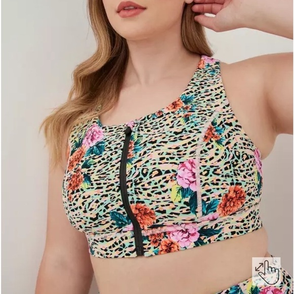 NWT Torrid Low-Impact Wireless Zip-Front Active Sports Bra 3X - Picture 1 of 8